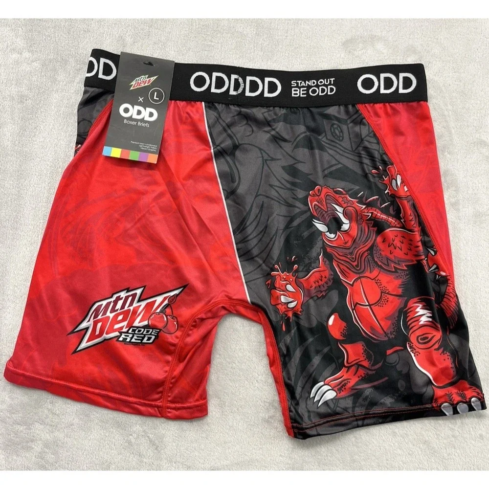 STAND OUT BE ODD Boxer Briefs Men Large Multicolor Mtn Dew Coder Red Underwear